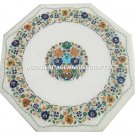 Octagon Marble White Table Coffee Top Mosaic Inlay Art Semi Precious Decor H3057 Octagon Marble White Table Coffee Top Mosaic Inlay Art Semi Precious Decor H3057