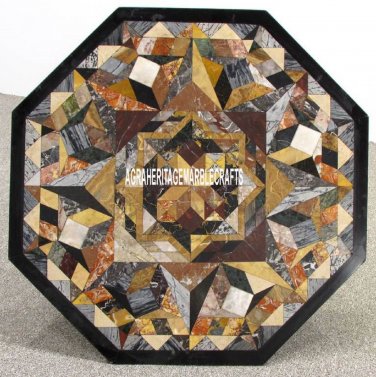 Adornment Marble Coffee Table Top Collectible Mosaic Inlay Patio Decor H3947