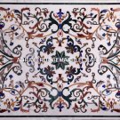 White Marble Dining Restaurant Table Top Marquetry Collectible Inlaid Arts H5652