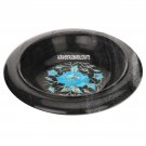 9"x9''x3'' Black Marble Fruit Bowl Turquoise Inlay Pietradura Tables Decor H3640