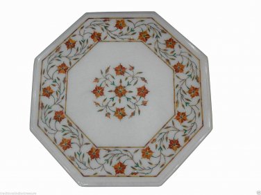 Marble Table Top Mosaic Inlaid Eid Special Pietra Dura Marquetry Decorative Art