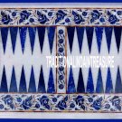 12"x18" White Backgammon Marble Coffee Table Lapis Floral Inlay Game Decor H3114 12"x18" White Backgammon Marble Coffee Table Lapis Floral Inlay Game Decor H3114