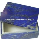 Marble Jewelry Ring Box Lapis Lazuli Mosaic Inlay Collectible Gifts Decor H2061