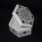 Marble Octagon Lapis Lazuli Floral Art Jewelry Box Inlaid Wedding Gift For Girl