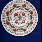 Attractive Marble Serving Plate Peacock Inlay Precious Stone Table Decor H4075 Attractive Marble Serving Plate Peacock Inlay Precious Stone Table Decor H4075