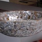 Marble Wash Basin Seashell Handmade Inlay Natural Stone Art Decorative Sink M317