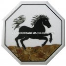 Marble Garden Outdoor Table Running Horse Design Rare Inlay Decor Hallway H4417 Marble Garden Outdoor Table Running Horse Design Rare Inlay Decor Hallway H4417