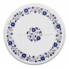 White Marble Center Marquetry Table Top Lapis Inlay Floral Furniture Decor H2771 White Marble Center Marquetry Table Top Lapis Inlay Floral Furniture Decor H2771