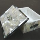 6"x4"x2" Marvelous Marble Custom Jewelry Box Fine Seashell Inlaid Decor H5358A