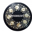 Black Marble Coffee Table Top Floral Work Mosaic Stone Inlay Hallway Decor H3511 Black Marble Coffee Table Top Floral Work Mosaic Stone Inlay Hallway Decor H3511
