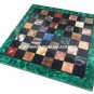 Marble White Chess Table Top Rare Malachite Pietradura Inlay Work Decorate H2745