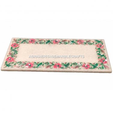 12"x8" Kitchen Decorative Marble Cheese Cutting Board Malachite Multi Inlaid E62