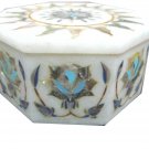 4"x4"x2" Marble Jewelry Box Trinket Paua Shell Handmade Pietra Dura Gifts H1110