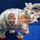 Beautiful Marble Natural Stone Art Elephant Statue Hand Painted Home Decor H4203 Beautiful Marble Natural Stone Art Elephant Statue Hand Painted Home Decor H4203