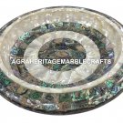 Marble Fruit Bowl Real Abalone Shell Gem Inlay Marquetry Table Decor H1454 Marble Fruit Bowl Real Abalone Shell Gem Inlay Marquetry Table Decor H1454