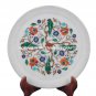 Marble Serving Tray Plate Parrot Inlay Fine Mosaic Marquetry Table Decor H1444