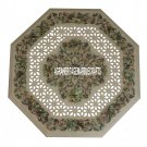Marble Cafe Coffee Table Top Floral Gemstone Grill Inlay Furniture Decor H3951