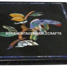 Marble Coffee Center Table Top Mosaic Birds Inlaid Pietra Dura Decor Arts H2996