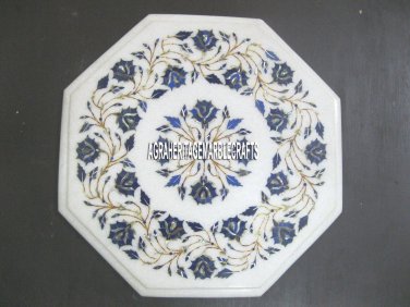 Marble Coffee Table Top Semi Precious Stone Inlaid Floral Art Garden Decor H3998