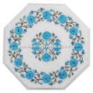 White Marble Marquetry Top Coffee Table Turquoise Floral Arts Inlaid Decor H3058 White Marble Marquetry Top Coffee Table Turquoise Floral Arts Inlaid Decor H3058