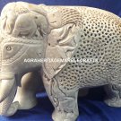 8" Elegant Marble Unique Elephant Design Handcrafted Stunning Arts Decor H4220