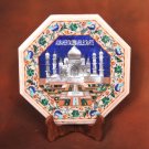 Pietradure Inlay White Marble Taj Mahal Table Tops Marquetry Garden Decor H3730