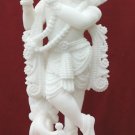 19" White marble krishna Lord Religious Indian Pooja Handmade Decor Gifts H3787