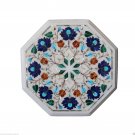 12" Marble Coffee Lapis Lazuli Side Table Top Marquetry Home Decor Mosaic Art 12" Marble Coffee Lapis Lazuli Side Table Top Marquetry Home Decor Mosaic Art