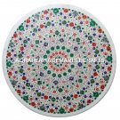 36" Marble Dining Table Top Malachite Hakik Inlay Multi Mosaic Patio Decor H2951