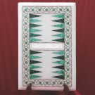 White Marble Malachite Backgammon Table Top Pietradura Art Inlay Decor H3690 White Marble Malachite Backgammon Table Top Pietradura Art Inlay Decor H3690