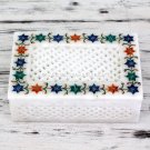 6"x4"x2" Attractive Marble Filligree Marquetry Multi Jewelry Trinket Box H4619