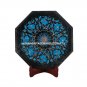 12" Green Marble Kitchen Corner Table Top Turquoise Inlay Black Friday Gift M103