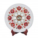 12" Marble Round Serving Plate Carnelian Floral Work Marquetry Inlaid Art Gifts 12" Marble Round Serving Plate Carnelian Floral Work Marquetry Inlaid Art Gifts