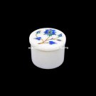 2"x2" Lapis Marble Floral Jewelry Box Handmade Inlay Art Valentine Decor H5470
