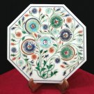 12'' White Marble Tiles/Plate Gemstone Malachite Inlay Kitchen Table Decor H3712 12'' White Marble Tiles/Plate Gemstone Malachite Inlay Kitchen Table Decor H3712
