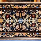 5'x3' Black Marble Top Dining Table Mosaic Pietradura Inlay Furniture Art H3106