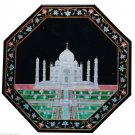 15" White Marble Mosaic Inlay Top Table Rare Tajmahal Arts Marquetry Art Decor