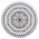 12" White Marble Center Table Lapis Paua Shell Inlaid Art Decor Marquetry Arts 12" White Marble Center Table Lapis Paua Shell Inlaid Art Decor Marquetry Arts