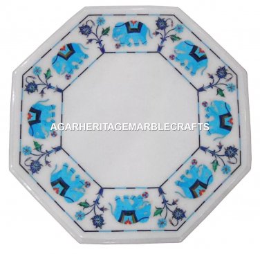 5 PCS Lot 12" Marble Coffee Table Top Inlay Pietra Dura Elephant Arts Home Decor