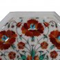 12" White Marble Coffee Table Top Hakik Handmade Semi Precious Garden Table Top