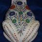 Marble Lapis Frog sculpture Decor Home Handmade Pietra dura Design Inlay Floral