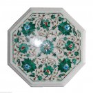 12"x12" Marble Coffee Table Top Malachite Marquetry Arts Pauashell Gem Art H005