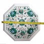 12"x12" Marble Coffee Table Top Malachite Marquetry Arts Pauashell Gem Art H005