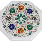White Marble Coffee Table Top Inlay Handmade Marquetry Gifts Mosaic Decor H1393