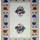 3'x2' Marble Dining Table Lapis Stone Inlay Pietradura Patio Mosaic Decor H3087