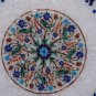 22" White Marble Table Top Deer Inlaid Elephant Parrot Peacock Pietra Dura Decor
