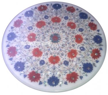 20" Marble Coffee Center Table Top Marquetry Inlay Occasional Furniture Decor