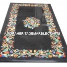 Black Marble Dining Table Rare Marquetry Mosaic Inlay Pietra Dura Art Decor H2881 Black Marble Dining Table Rare Marquetry Mosaic Inlay Pietra Dura Art Decor H2881
