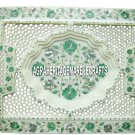 15"x10'' Marble Tray Plate Lattice Art Inlay Malachite Floral Mosaic Decor H1172