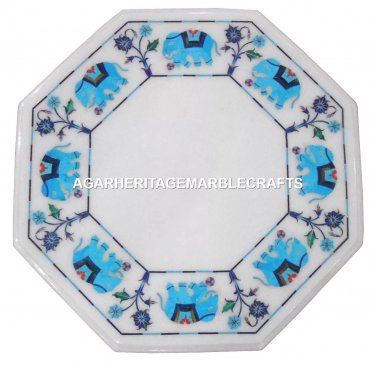 3 PCS Lot 12" Marble Coffee Table Top Inlaid PietraDura Decorative Elephant Arts
